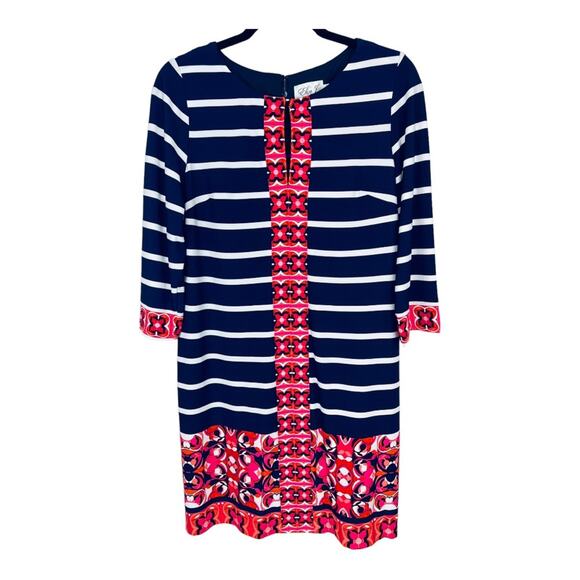 Eliza J Stripe Floral Shift Jersey Dress - Picture 2 of 9